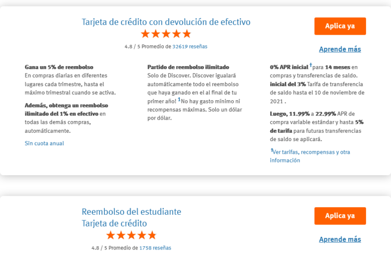 aplicar tarjeta de credito discover